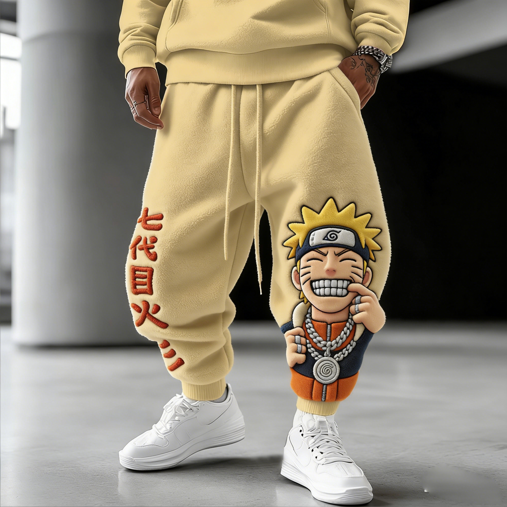 Naruto Color-blocked Plush Hoodie