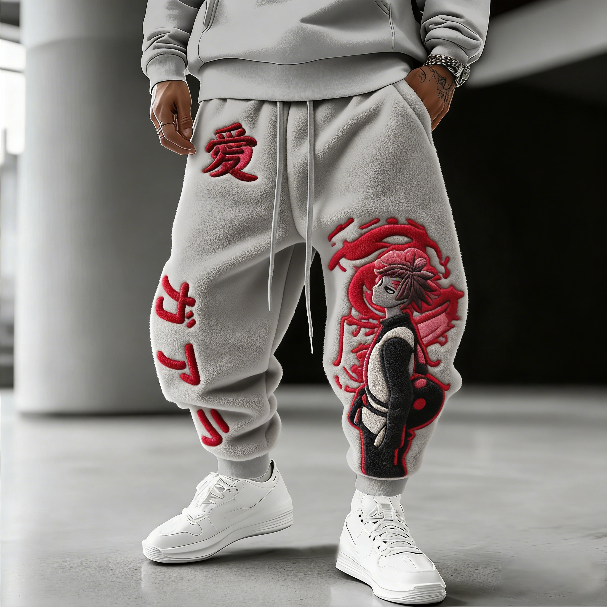 Naruto Color-blocked Plush Hoodie