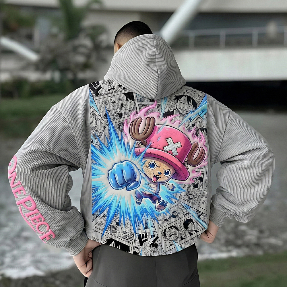 ONE PIECE Foam Print Corduroy Hoodie