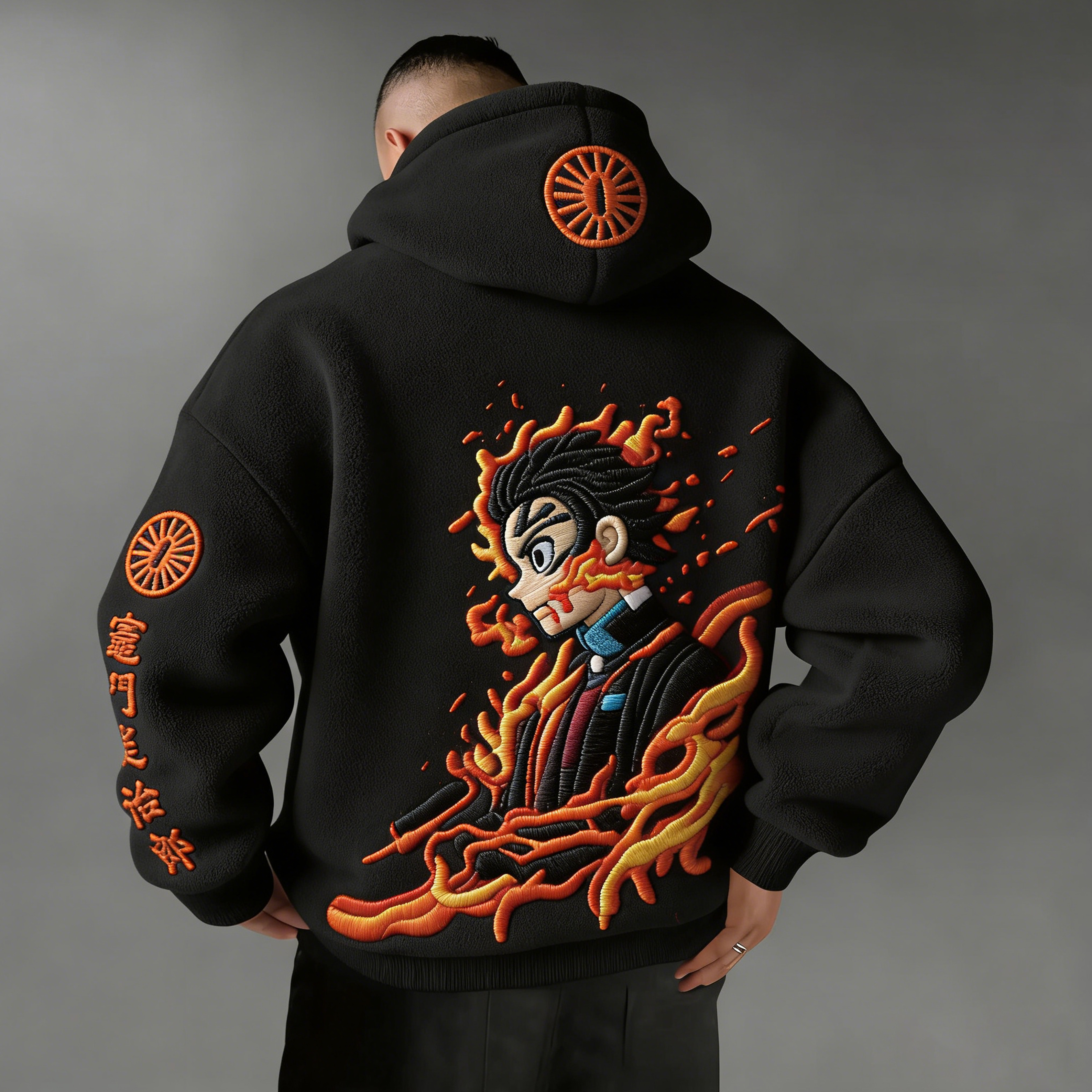 Demon Slayer Tanjiro Hinokami Kagura Plush Hoodie