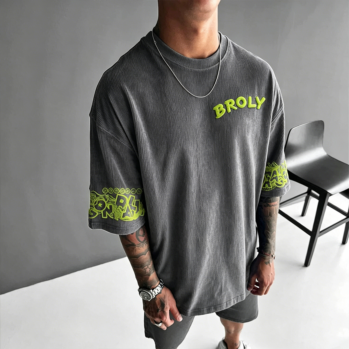 Dragon Ball Anime-Inspired Vintage Waffle Knit T-Shirt