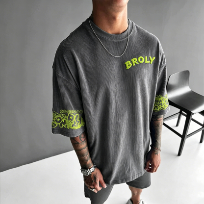 Dragon Ball Anime-Inspired Vintage Waffle Knit T-Shirt