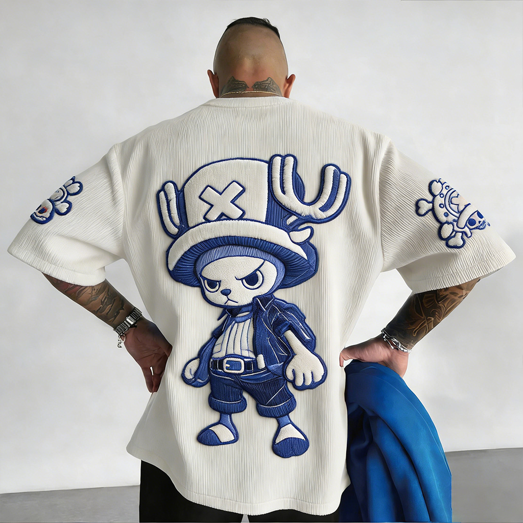 ONE PIECE Unisex Anime Inspired Vintage Corduroy T-Shirt