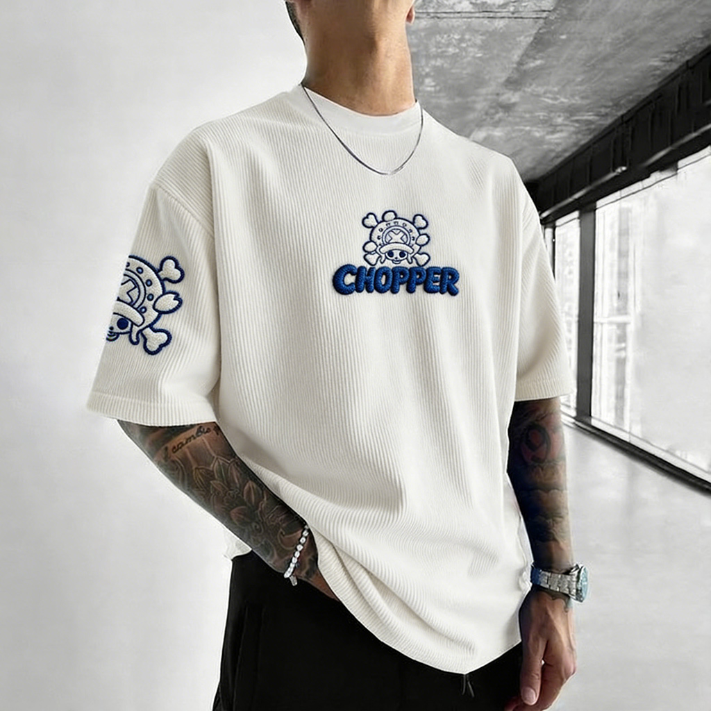 ONE PIECE Unisex Anime Inspired Vintage Corduroy T-Shirt