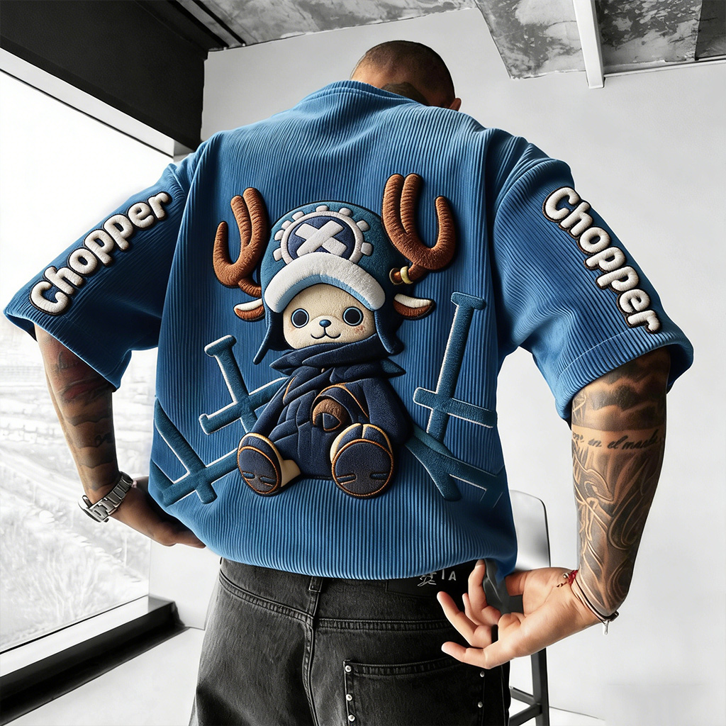 ONE PIECE Unisex Anime Inspired Vintage Corduroy T-Shirt