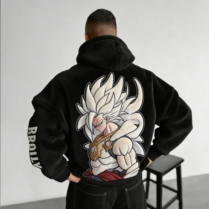 Dragon Ball Color-blocked Plush Hoodie