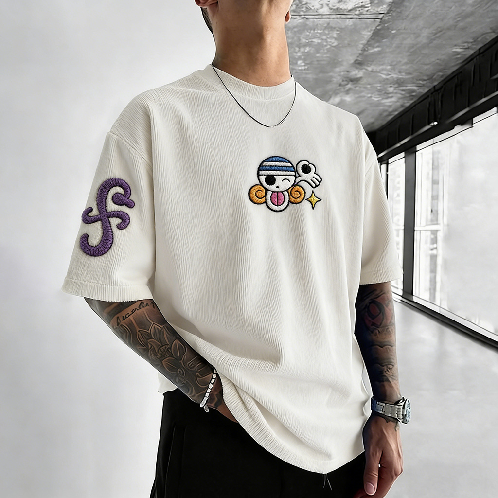 ONE PIECE Unisex Anime Inspired Vintage Corduroy T-Shirt