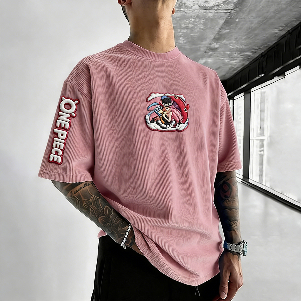 ONE PIECE  Unisex Anime Inspired Vintage Corduroy T-Shirt