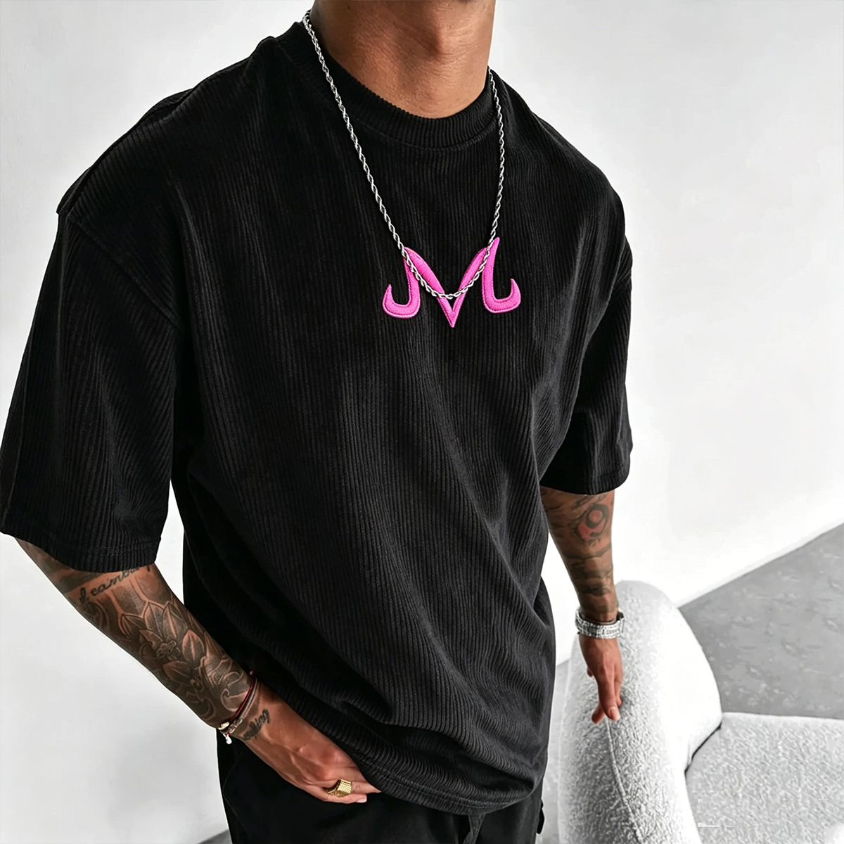Dragon Ball Anime-Inspired Vintage Waffle Knit T-Shirt