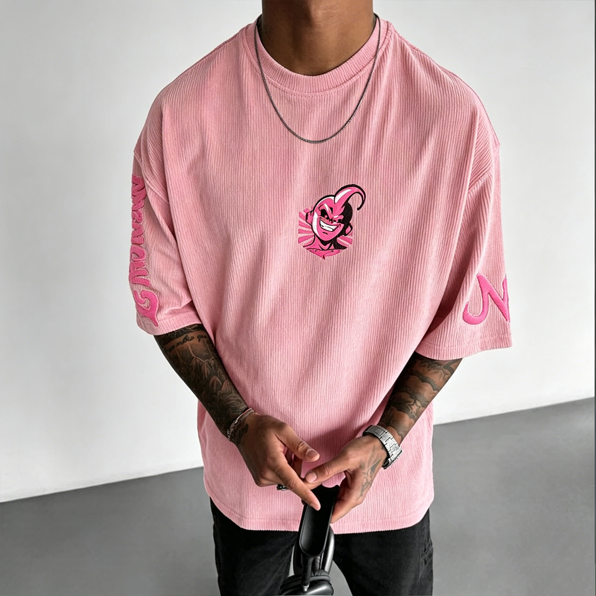 Dragon Ball Anime-Inspired Vintage Waffle Knit T-Shirt