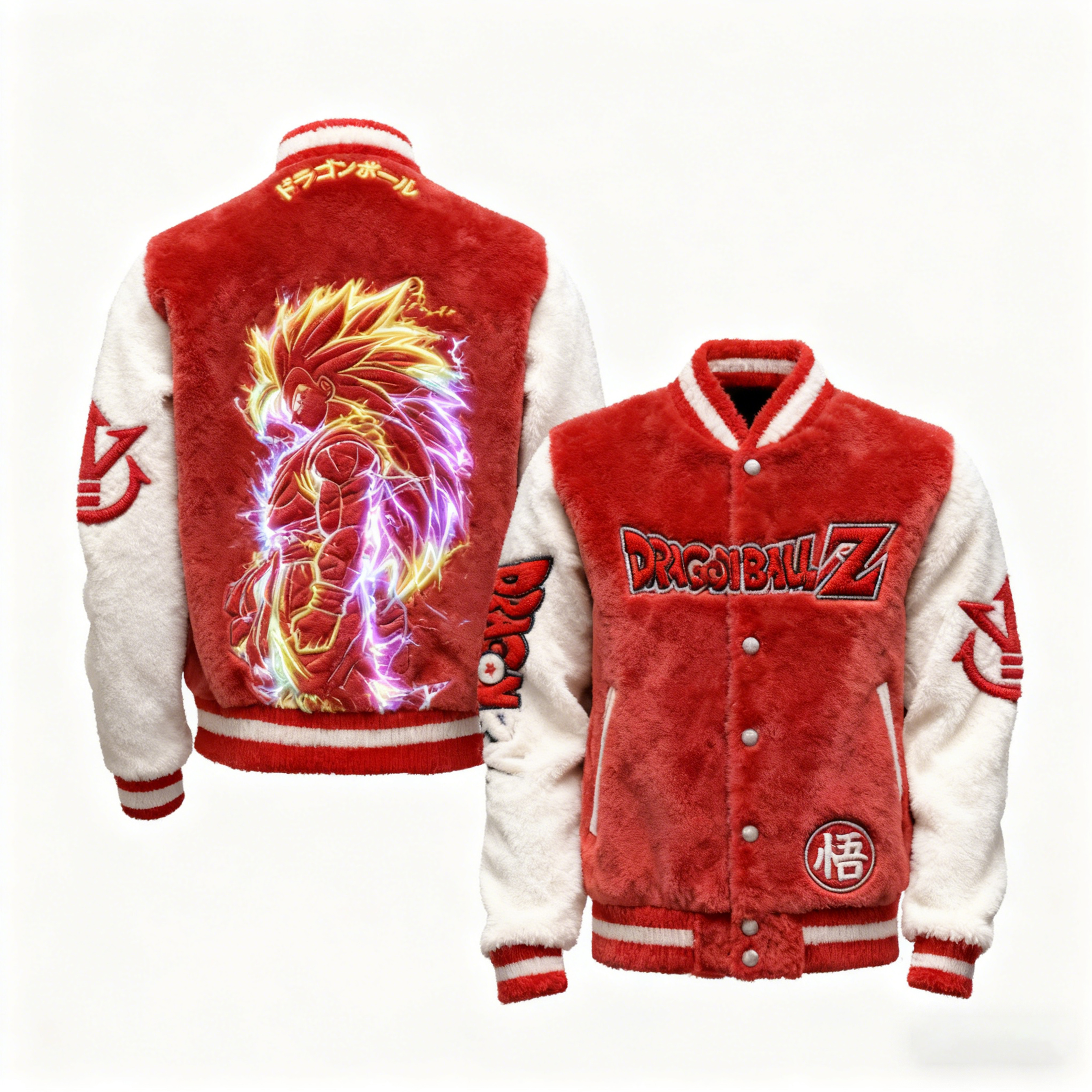 Dragon Ball Color-blocked Plush Hoodie