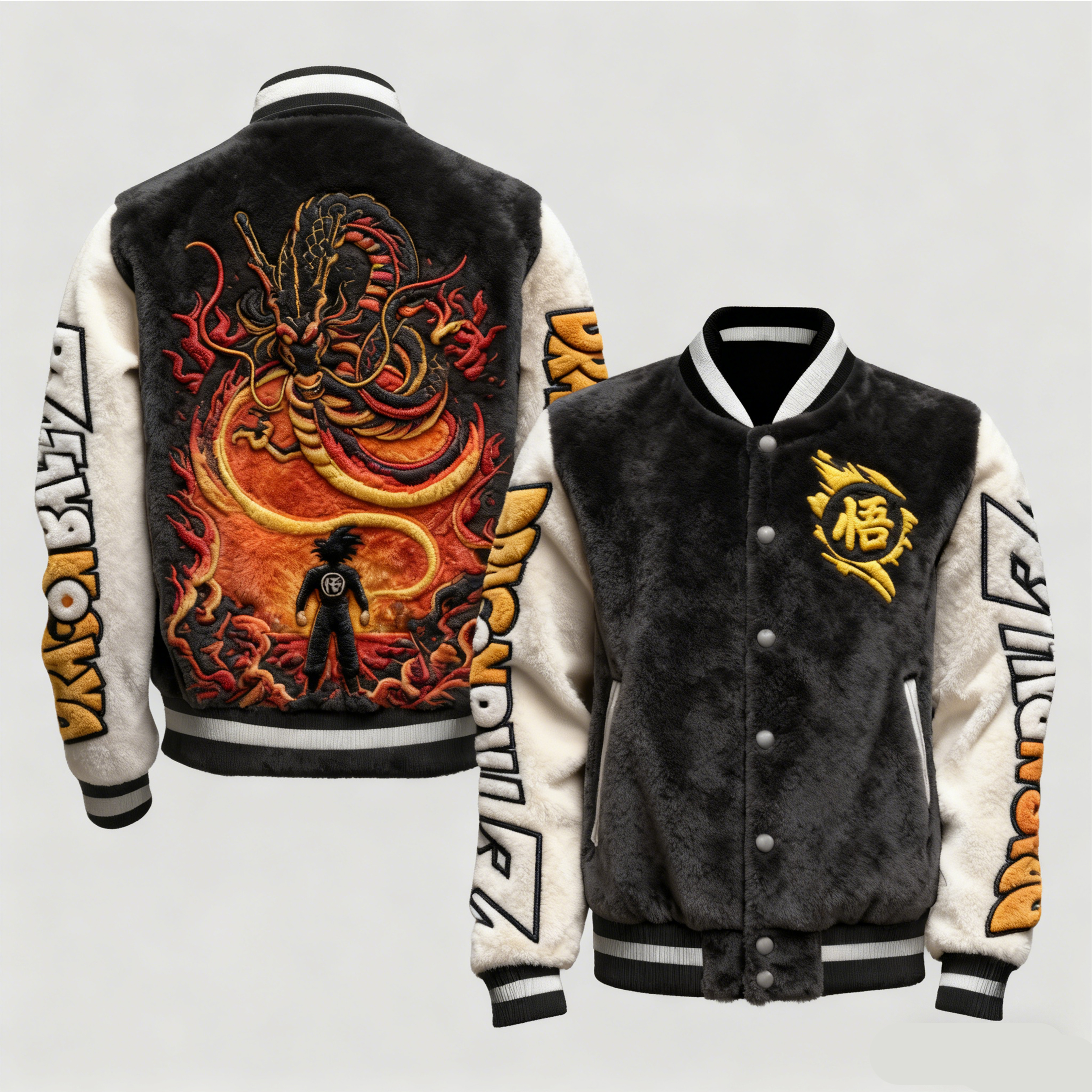 Dragon Ball Color-blocked Plush Hoodie