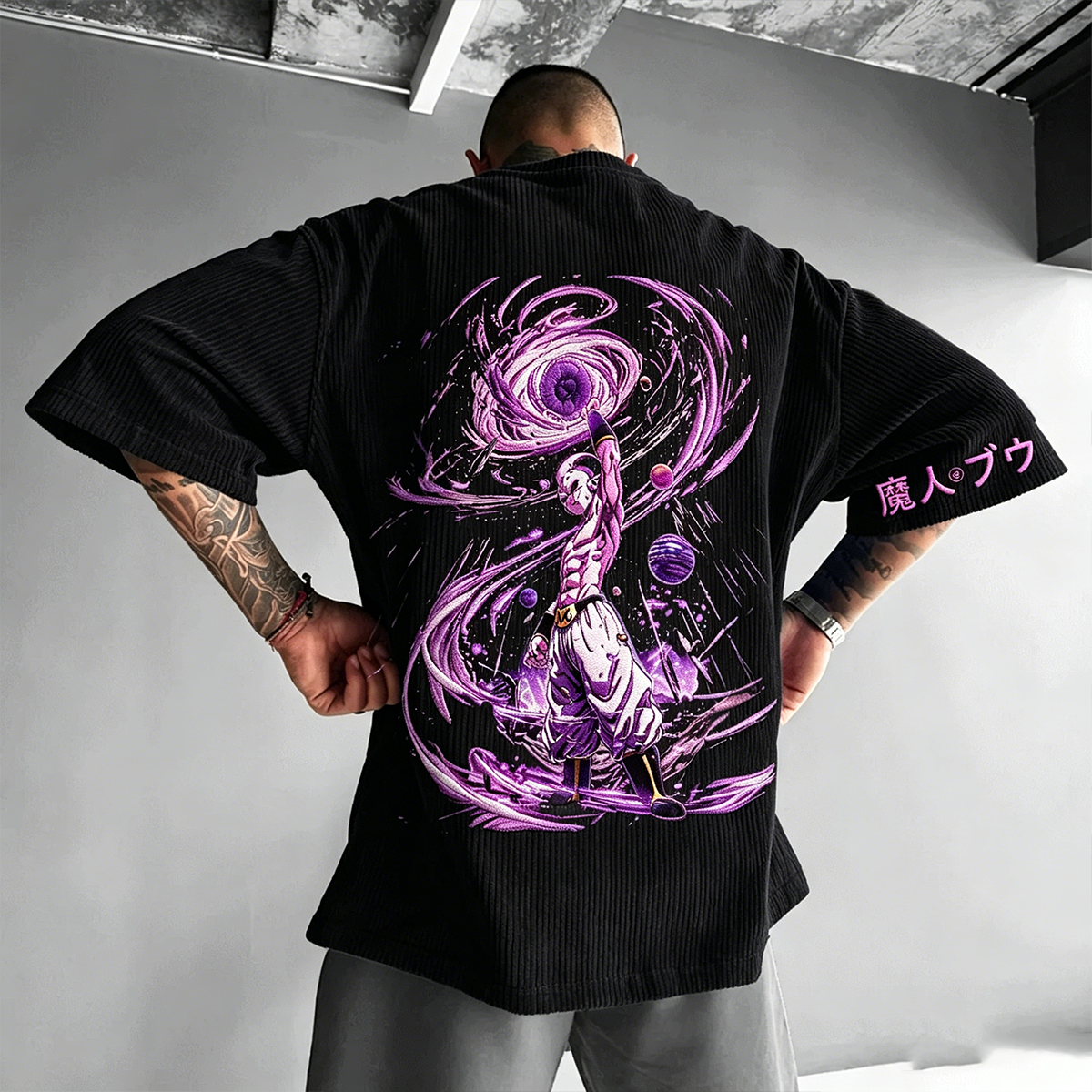 Dragon Ball Anime-Inspired Vintage Waffle Knit T-Shirt