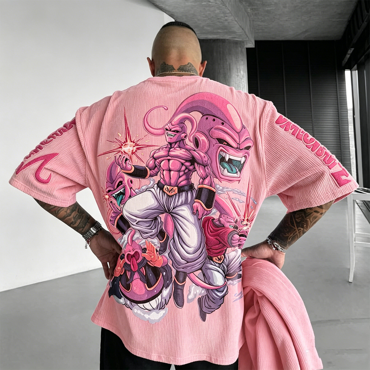 Dragon Ball Anime-Inspired Vintage Waffle Knit T-Shirt