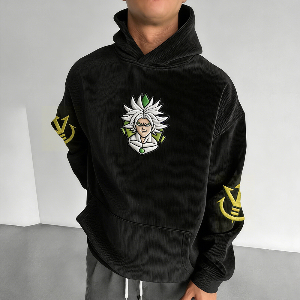 Dragon Ball Color Blocked Corduroy Hoodie