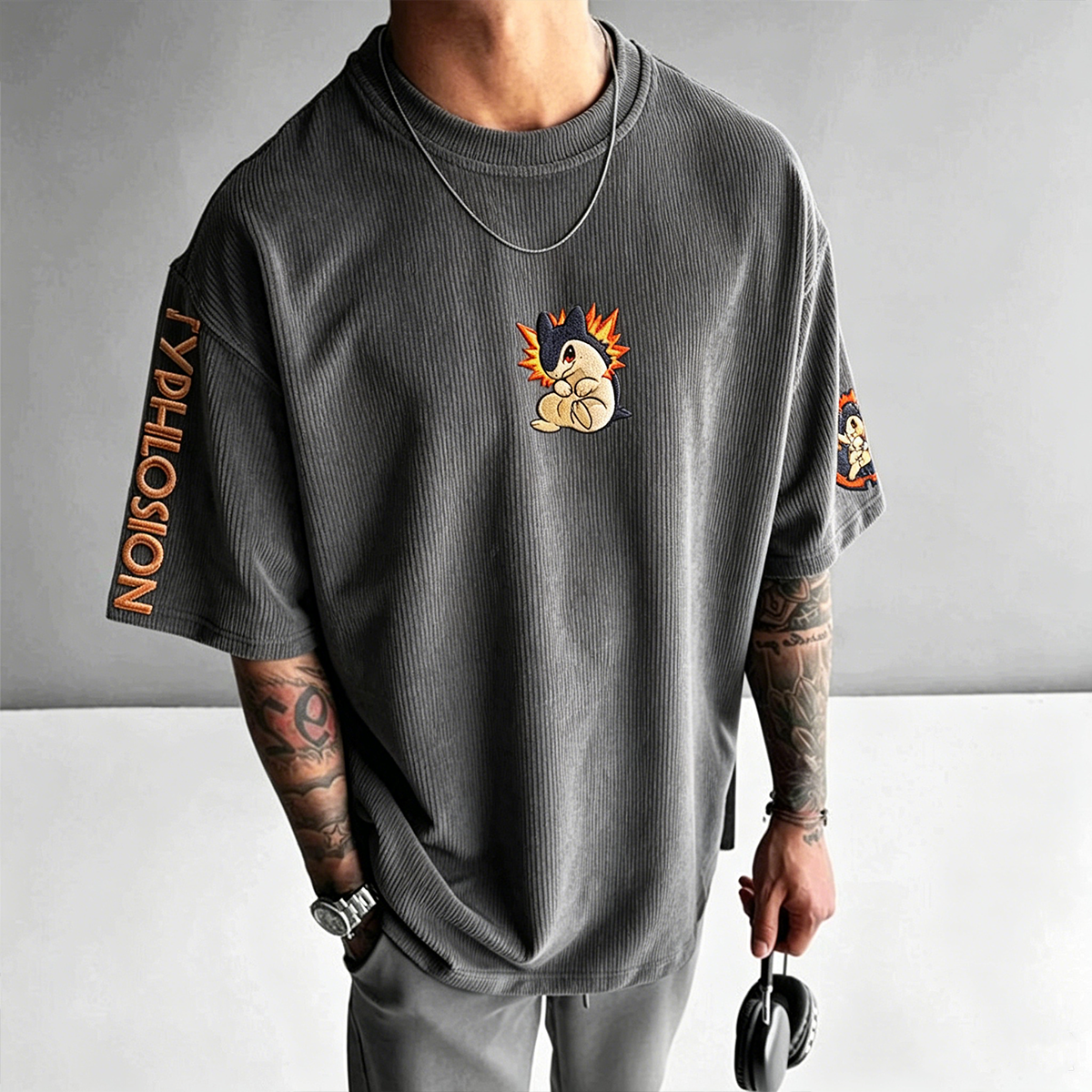 Pokémon Anime-Inspired Vintage Waffle Knit T-Shirt