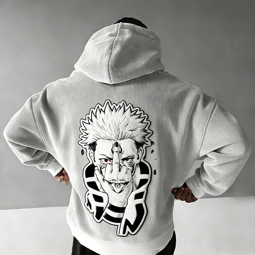 Jujutsu Kaisen :Mahoraga Foam Print Corduroy Hoodie