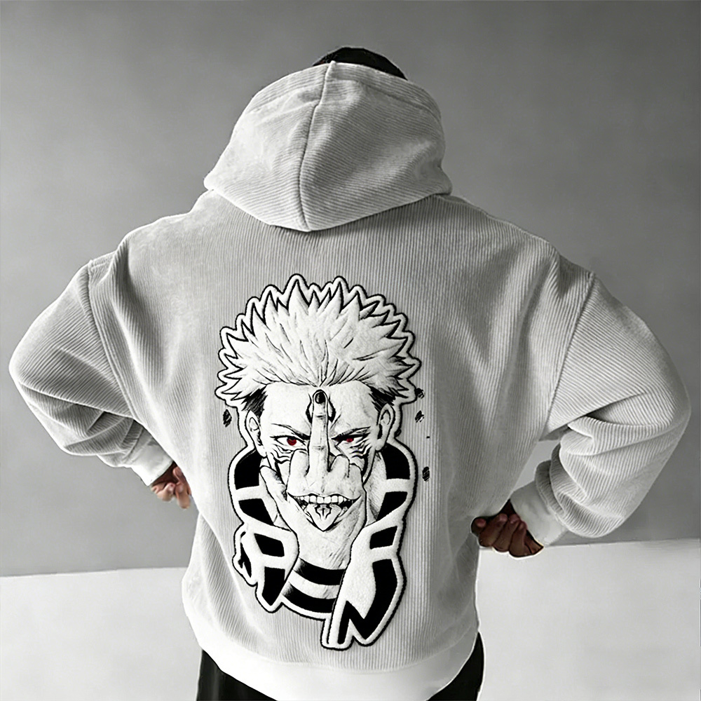 Jujutsu Kaisen :Mahoraga Foam Print Corduroy Hoodie