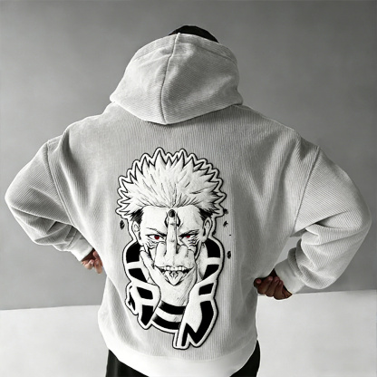 Jujutsu Kaisen :Mahoraga Foam Print Corduroy Hoodie