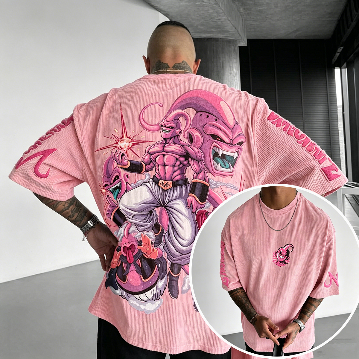 Dragon Ball Anime-Inspired Vintage Waffle Knit T-Shirt
