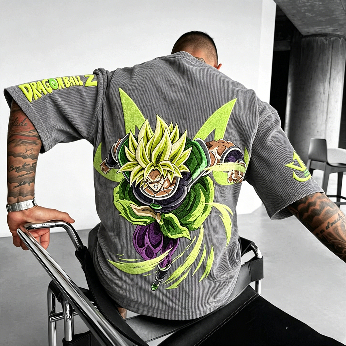 Dragon Ball Anime-Inspired Vintage Waffle Knit T-Shirt