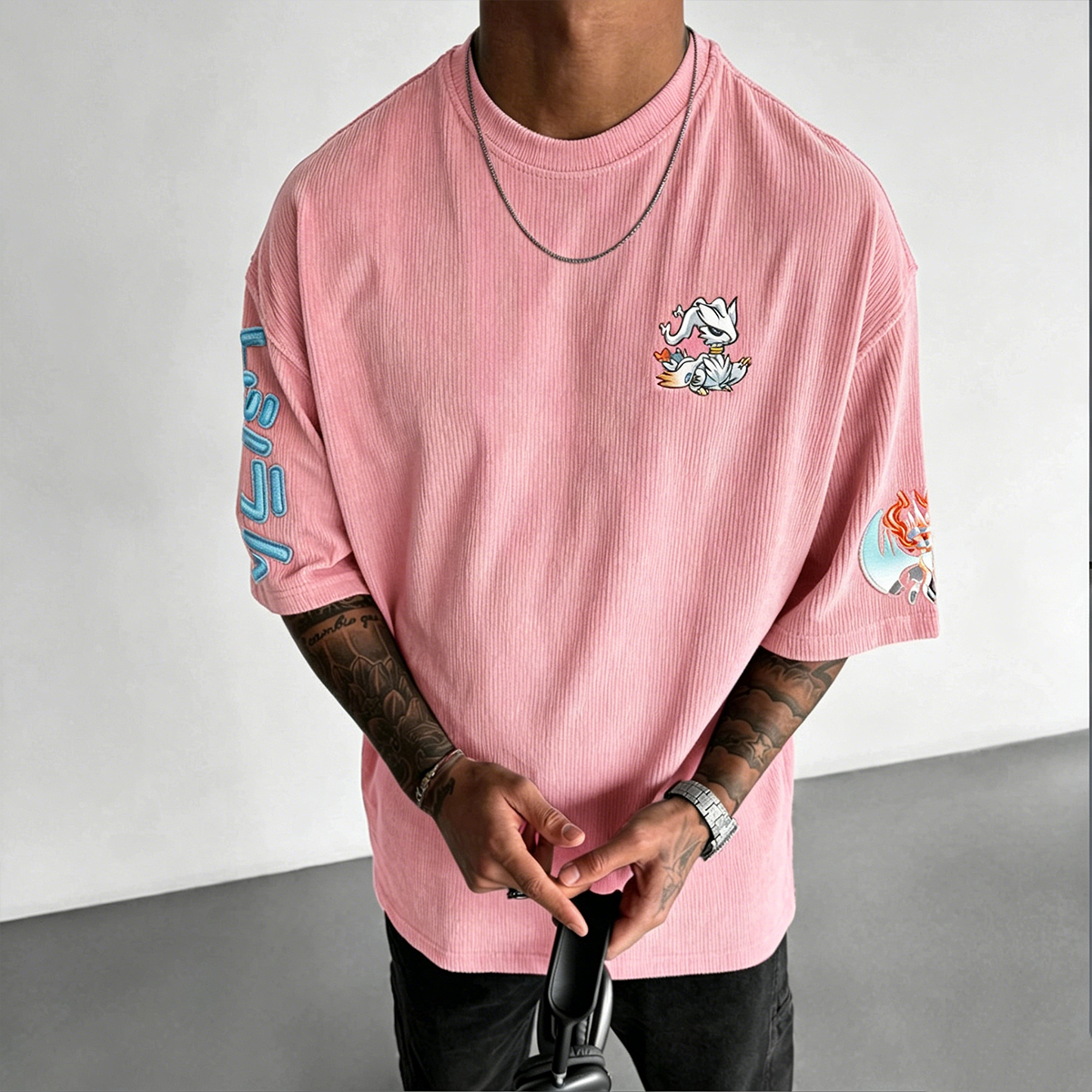 Pokémon Anime-Inspired Vintage Waffle Knit T-Shirt