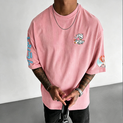 Pokémon Anime-Inspired Vintage Waffle Knit T-Shirt