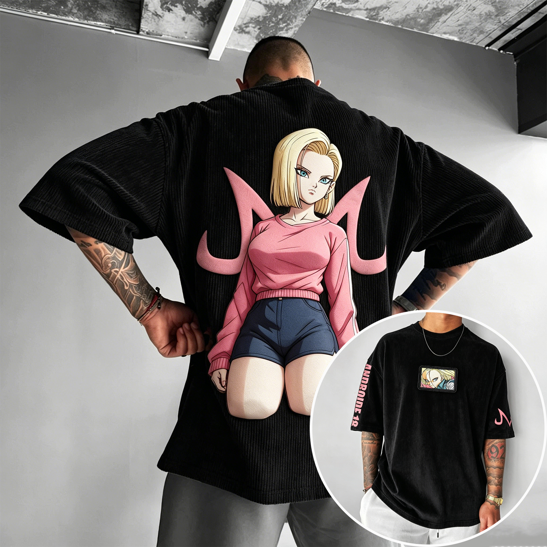 Android 18 Dragon Ball Z Anime Vintage Corduroy T-Shirt