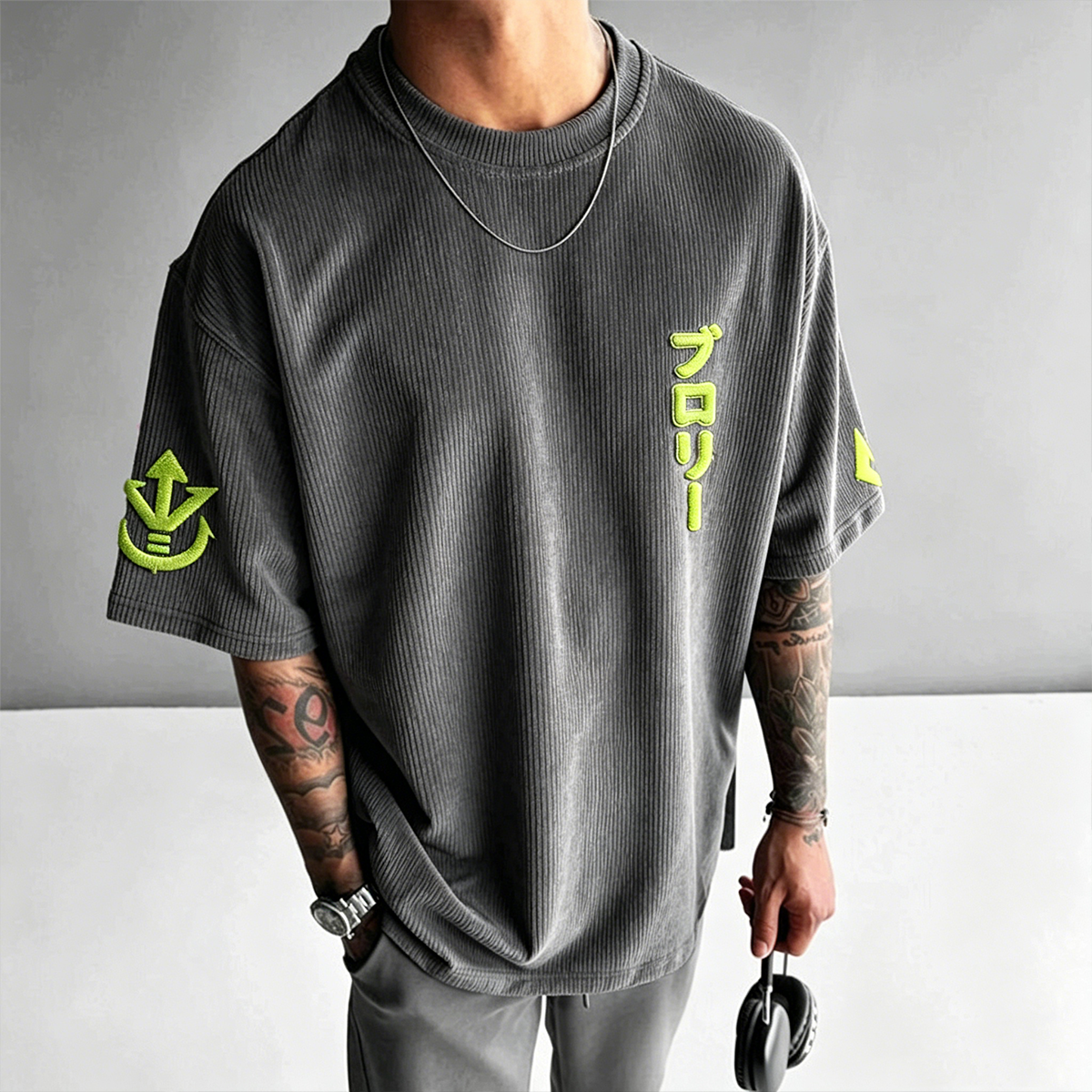 Dragon Ball Anime-Inspired Vintage Waffle Knit T-Shirt