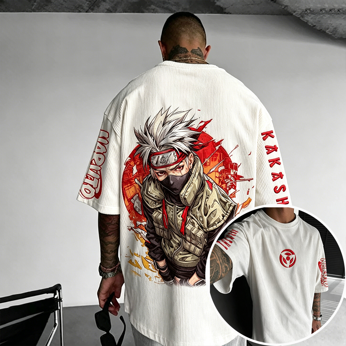 Kakashi Hatake Naruto Vintage Corduroy T-Shirt