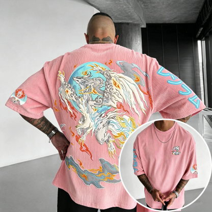 Pokémon Anime-Inspired Vintage Waffle Knit T-Shirt