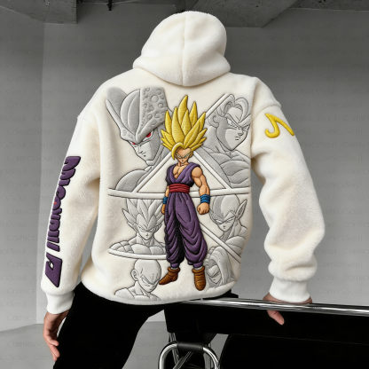 Dragon Ball Color-blocked Plush Hoodie
