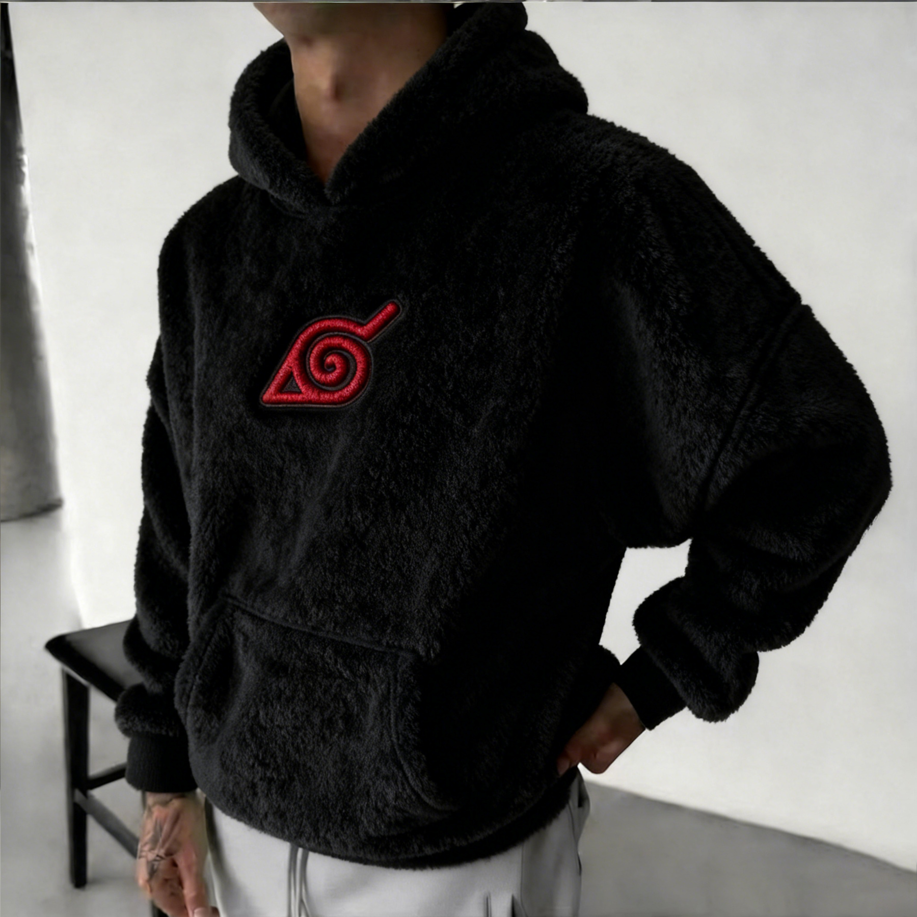 Naruto Color Blocked Plush Hoodie