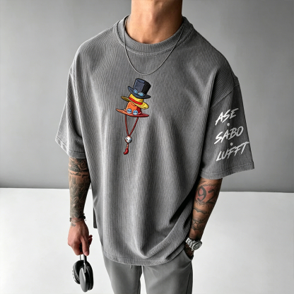 One Piece Anime Vintage Waffle Knit T-Shirt