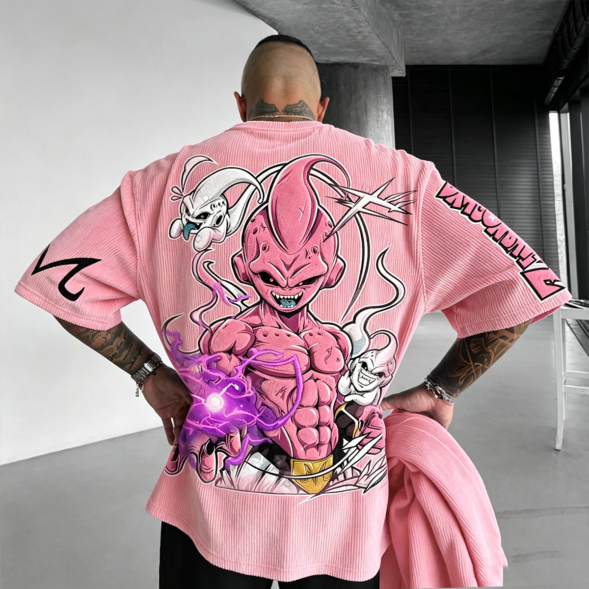 Dragon Ball Anime-Inspired Vintage Waffle Knit T-Shirt