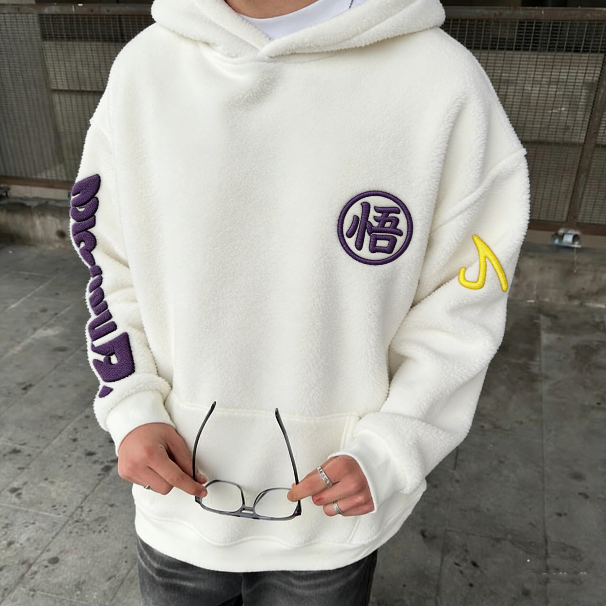 Dragon Ball Color-blocked Plush Hoodie