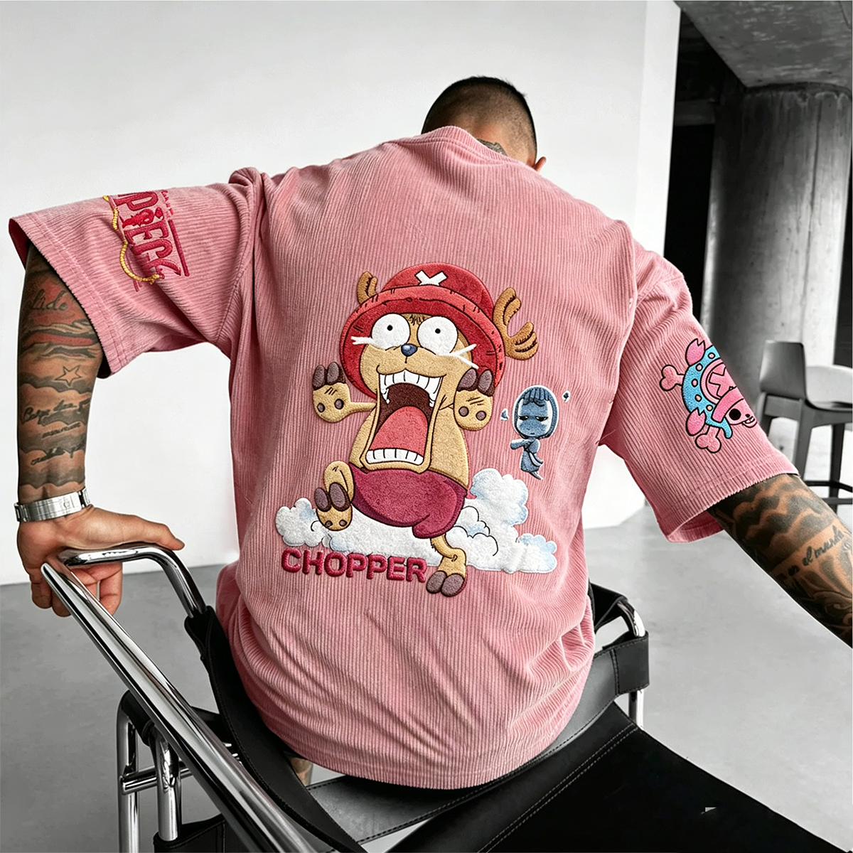 One Piece Anime Vintage Waffle Knit T-Shirt