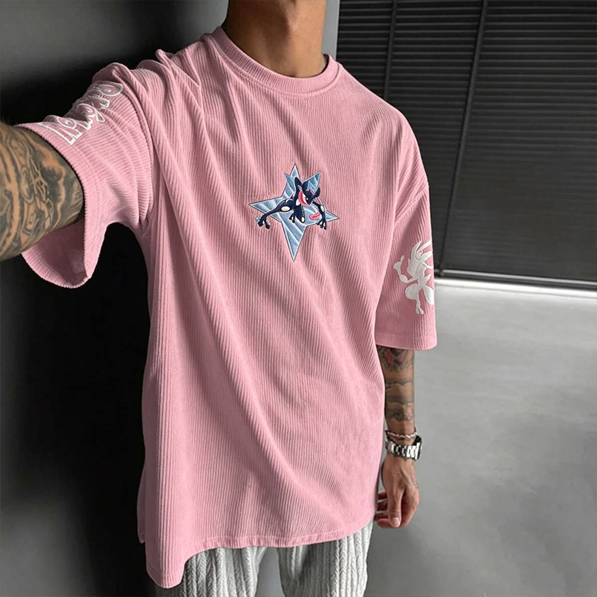 Pokémon Anime-Inspired Vintage Waffle Knit T-Shirt