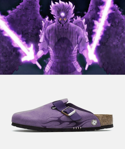 Uchiha Sasuke NARUTO Anime Unisex Boston Soft Footbed Suede Leather