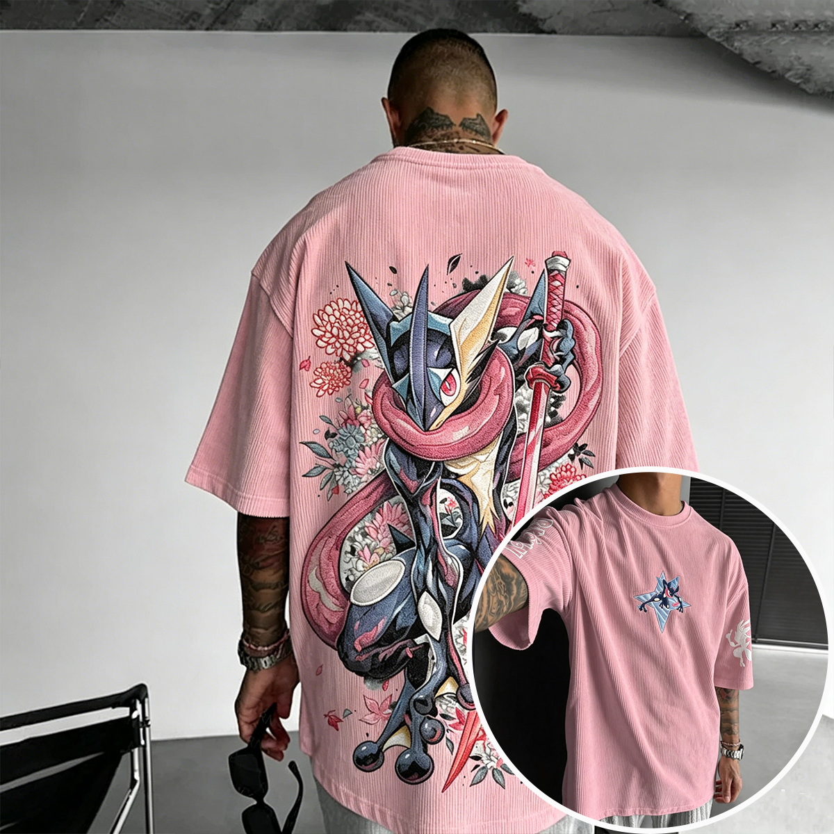 Pokémon Anime-Inspired Vintage Waffle Knit T-Shirt