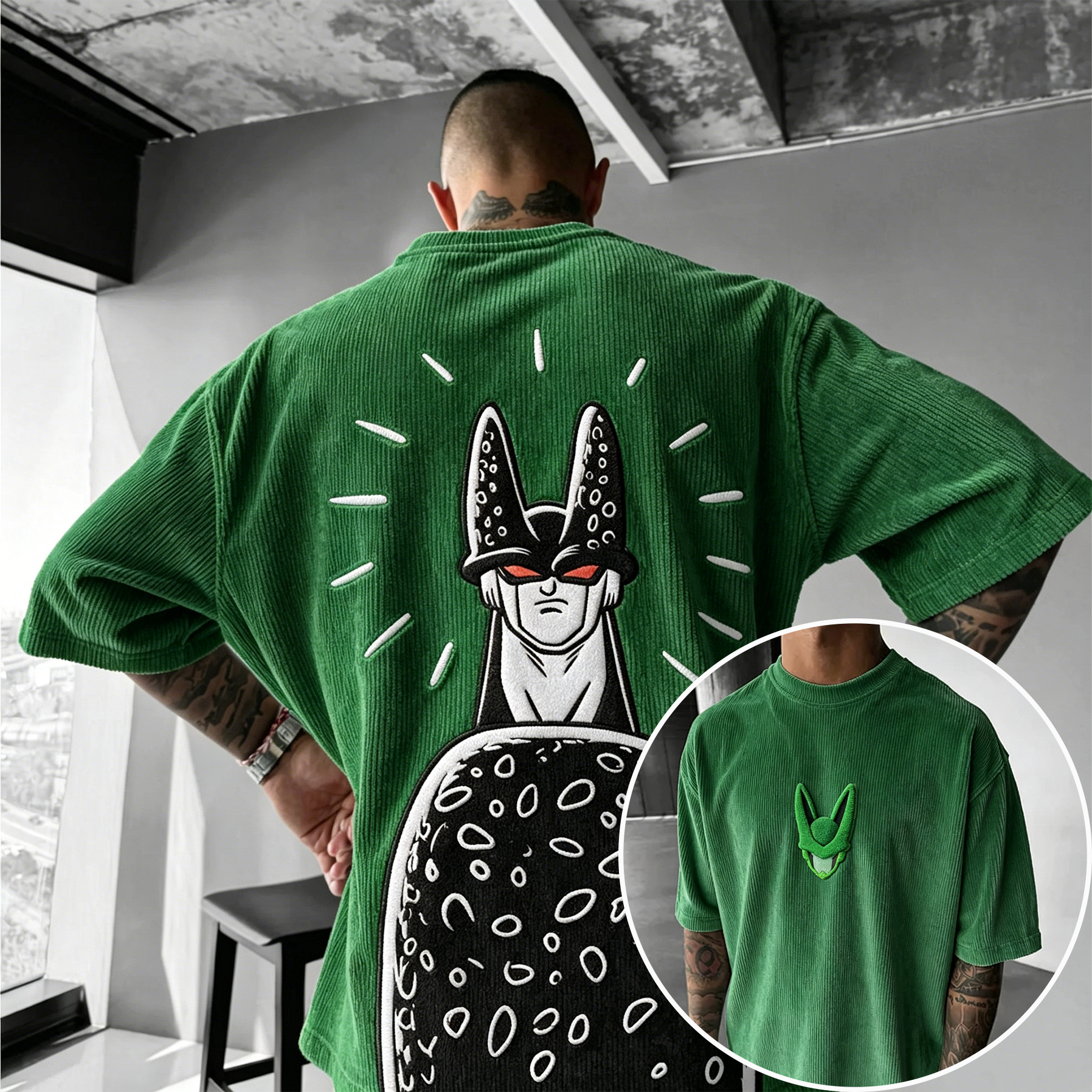Cell Dragon Ball Z Anime Vintage Corduroy T-Shirt