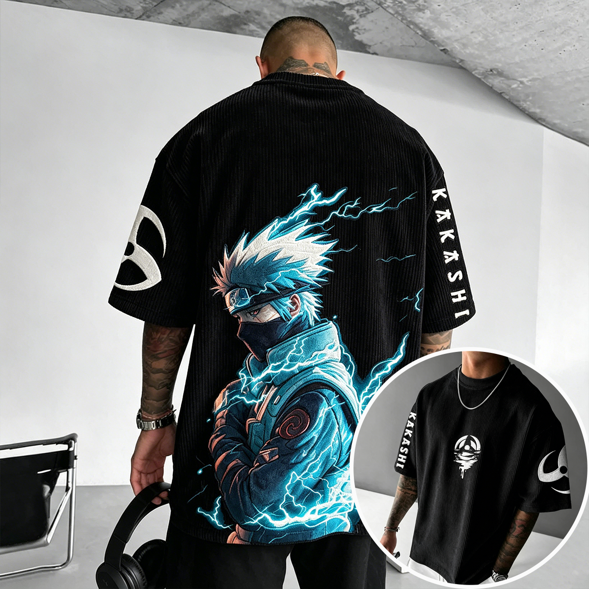 Kakashi Hatake Naruto Vintage Corduroy T-Shirt