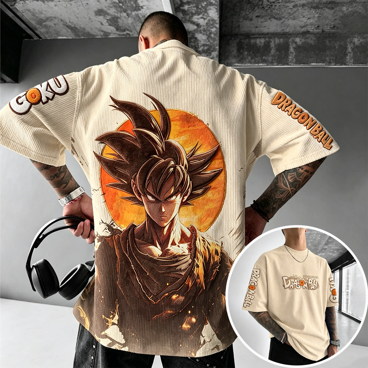 Dragon Ball Anime Vintage Waffle Knit T-Shirt