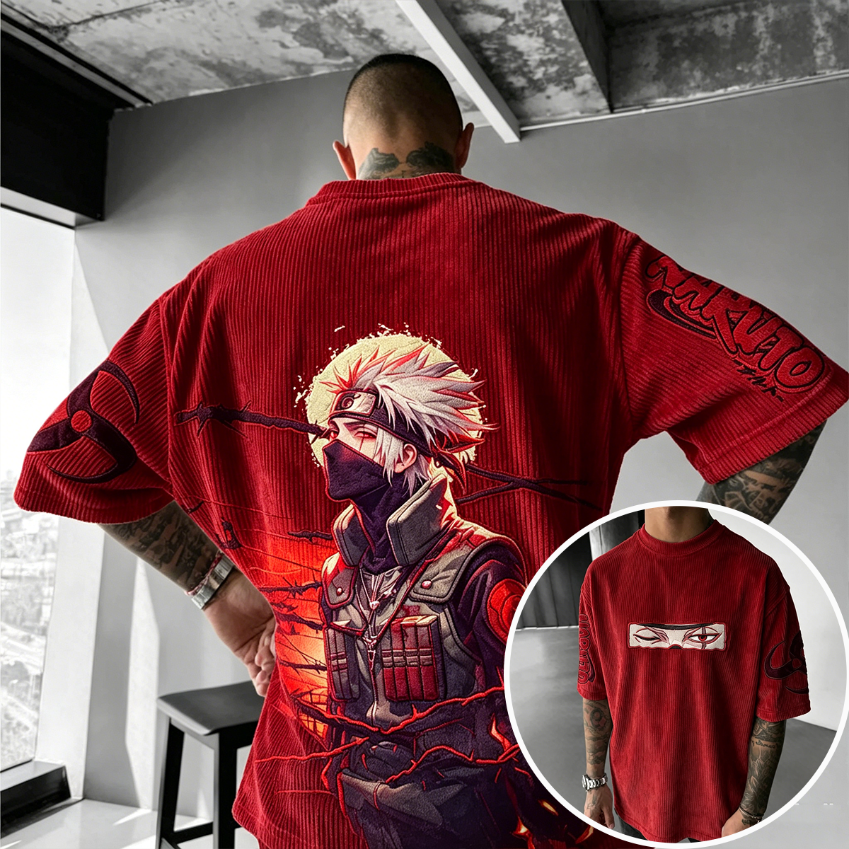 Kakashi Hatake Naruto Vintage Corduroy T-Shirt