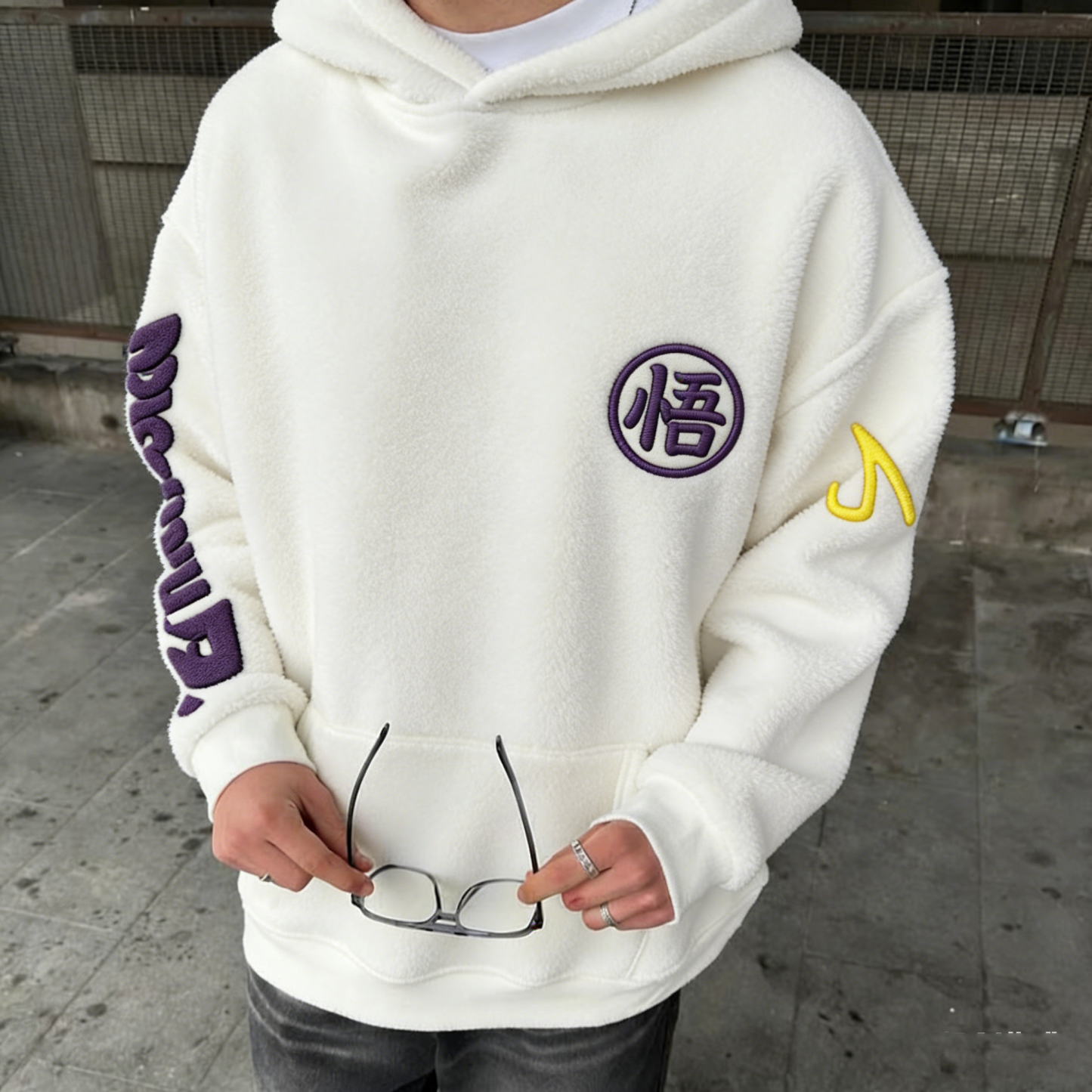 Dragon Ball Color-blocked Plush Hoodie