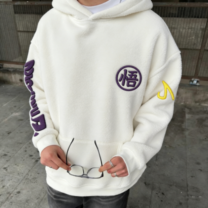 Dragon Ball Color-blocked Plush Hoodie