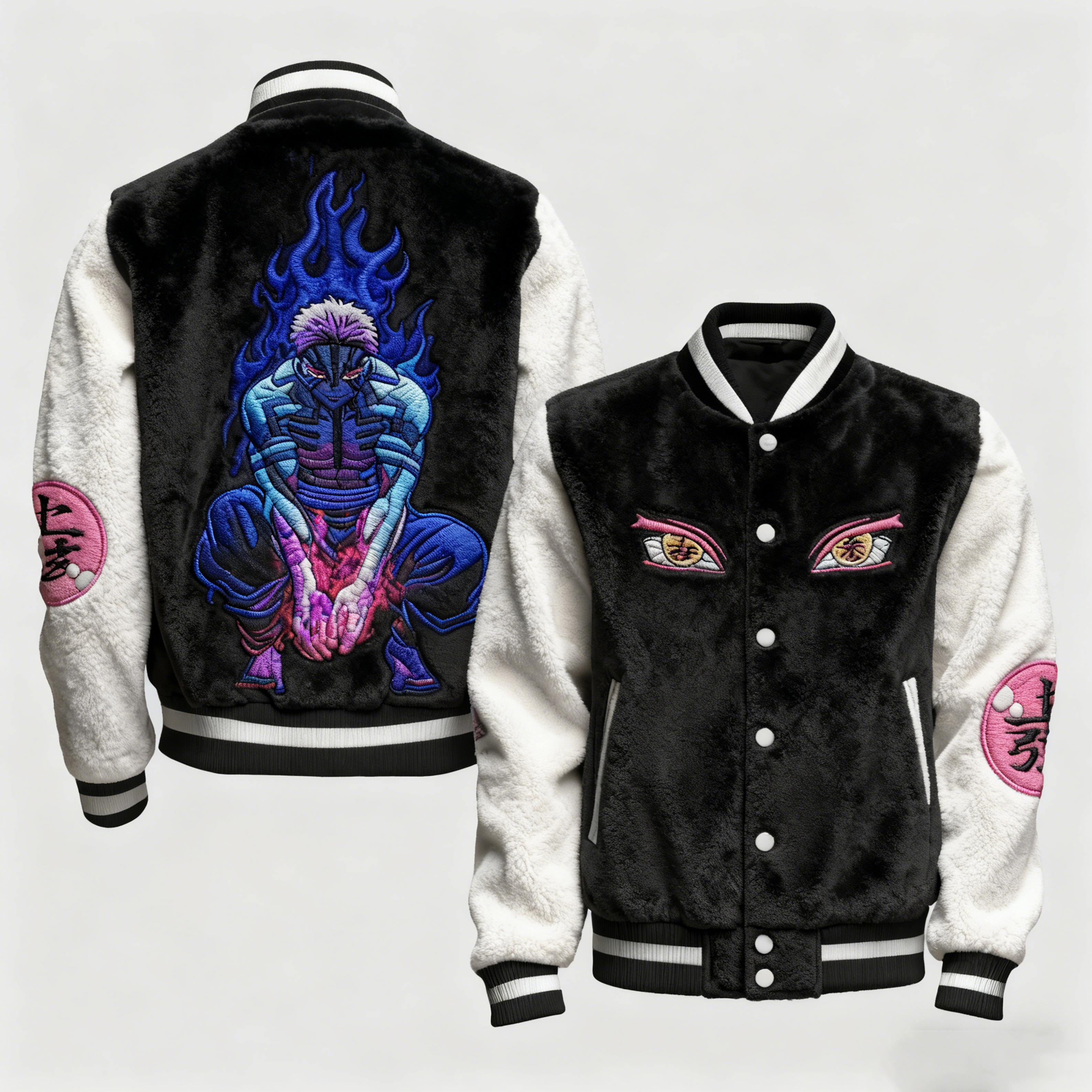 Demon Slayer Color-blocked Plush Hoodie