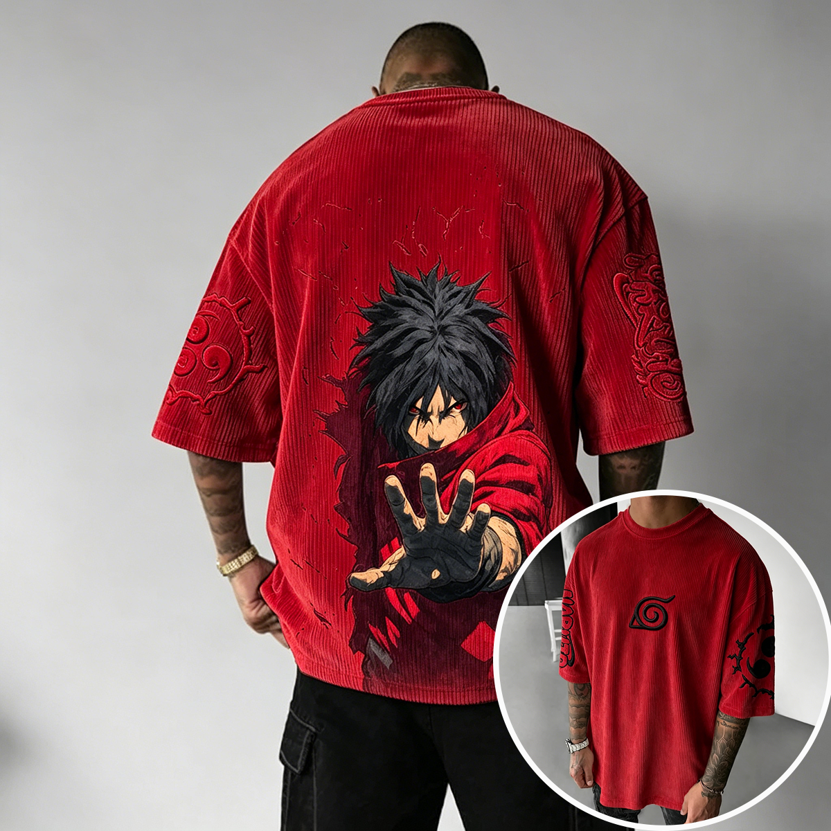 Uchiha Madara Naruto Vintage Corduroy T-Shirt