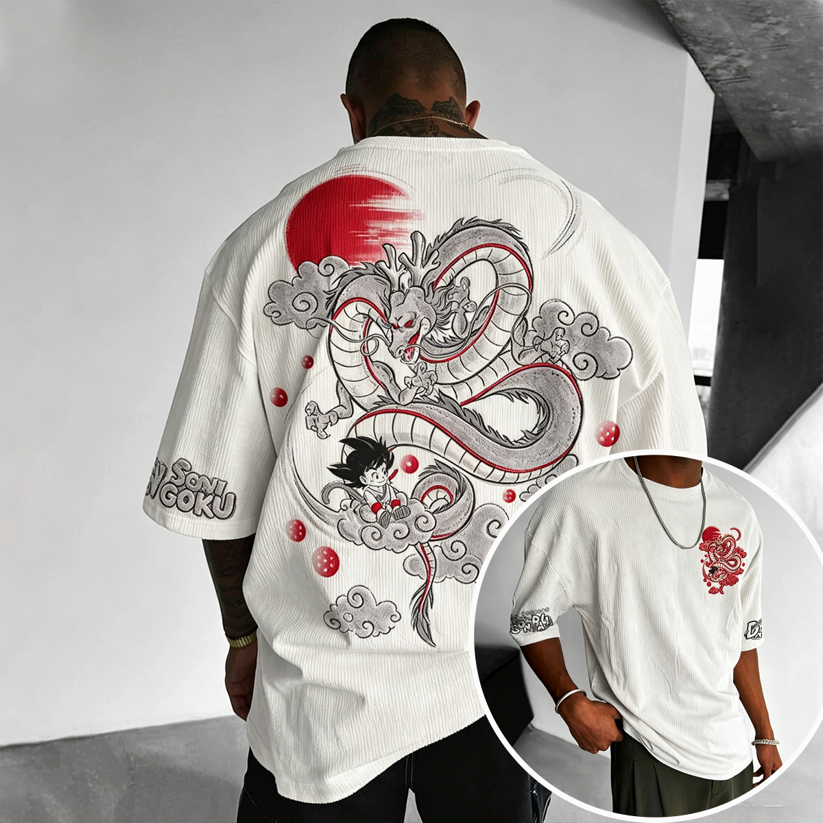 Dragon Ball Anime Vintage Waffle Knit T-Shirt