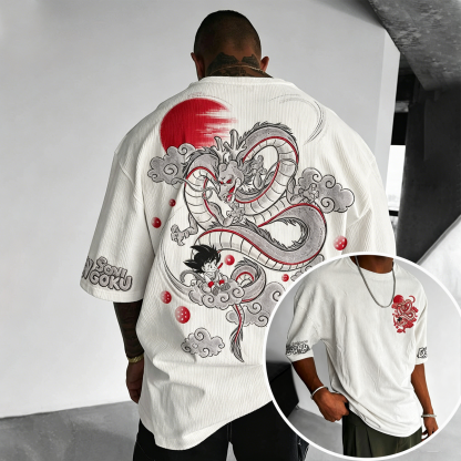 Dragon Ball Anime Vintage Waffle Knit T-Shirt